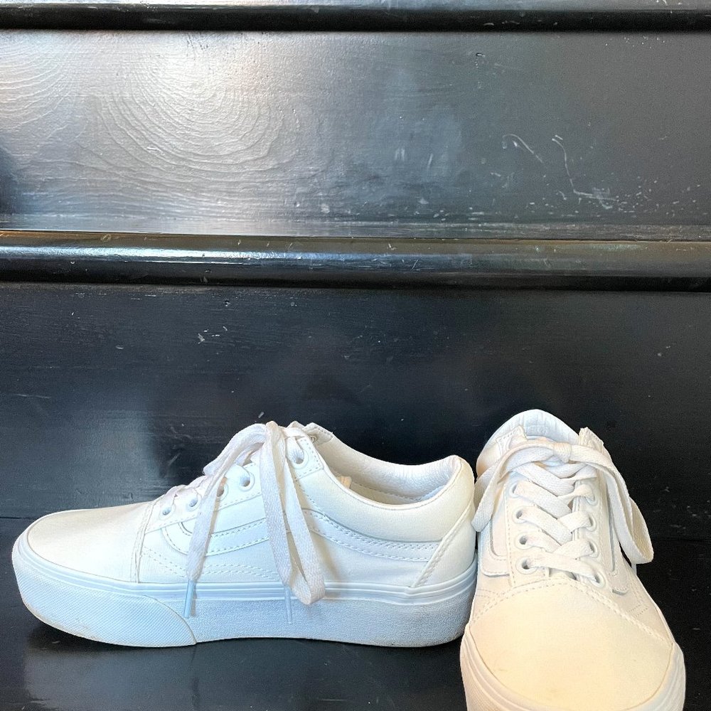Vans White Platform Sneakers
